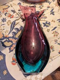 vaso per fiori in vetro artigianale