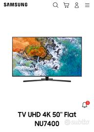 TV Samsung Led 50'' 4K UHD  UE50NU7400 danneggiata
