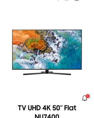 TV Samsung Led 50'' 4K UHD  UE50NU7400 danneggiata