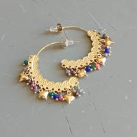 Orecchini Acciaio Dorato Bigiotteria Con Anello