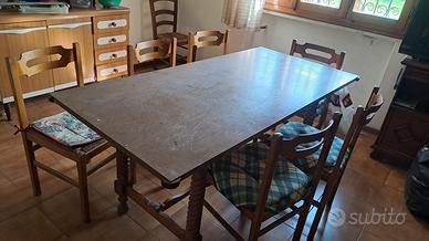 Tavolo legno + 6 sedie