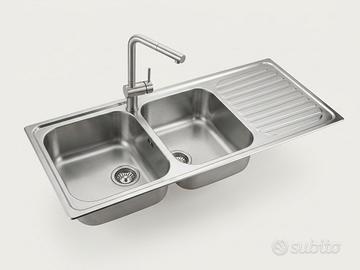 lavello 2 vasche con miscelatore con doccieta 