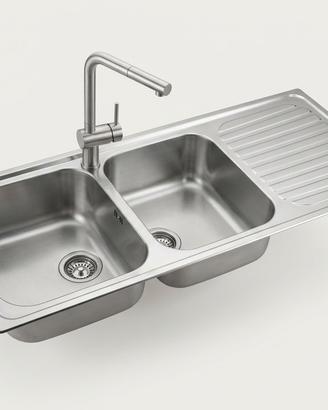 lavello 2 vasche con miscelatore con doccieta 