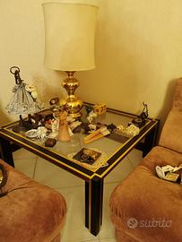 Trittico tavoli in cristallo ed ottone