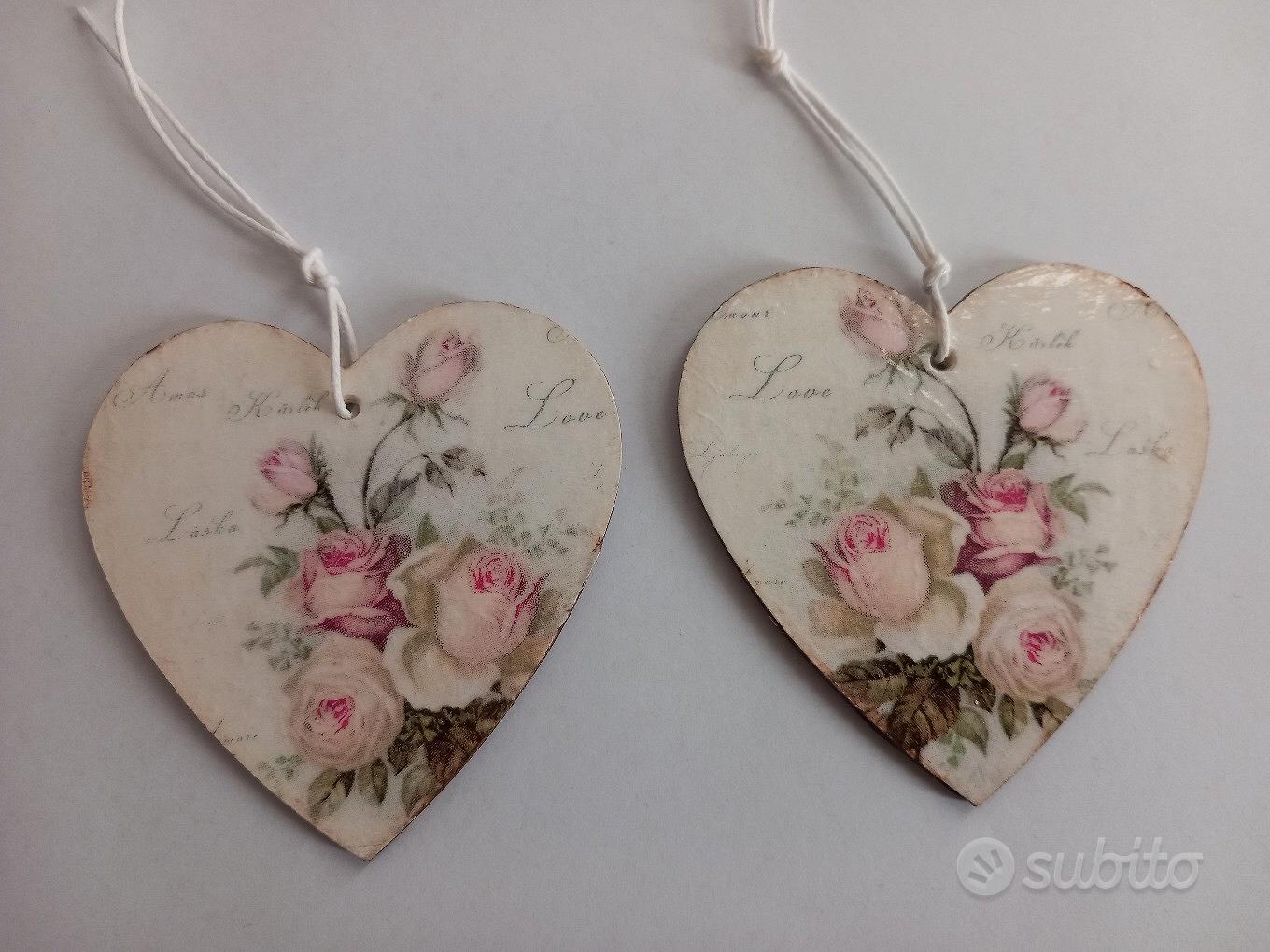 Cuori legno rose shabby - Arredamento e Casalinghi In vendita a Treviso