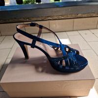 sandalo gioiello  raso blu n.41