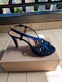 sandalo gioiello  raso blu n.41