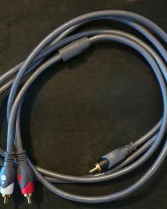 Cavo Audio RCA a 2 RCA placcato oro - Grigio