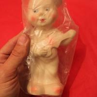Pupazzo gomma vintage toy ledra bambina/o 16 cm en