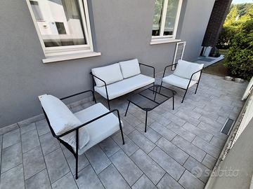 Set Giardino in allumino, 4 posti + tavolino