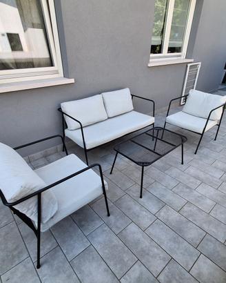 Set Giardino in allumino, 4 posti + tavolino