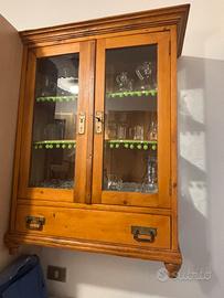 Mobiletto vetrina in legno