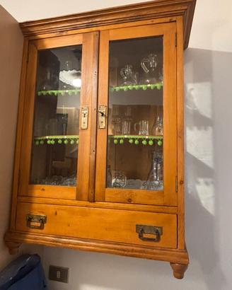 Mobiletto vetrina in legno