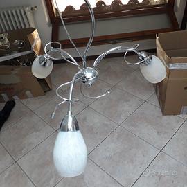 Lampadario cromato a 3 punti luce