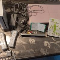 nintendo wii console, pad, balance, giochi