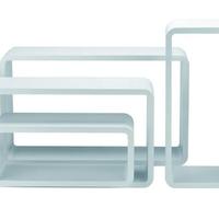 Set 4 Pz Mensola Rettangolare Stondata Bianca