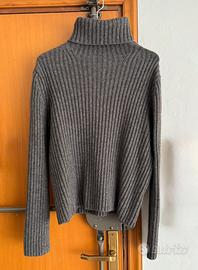 Maglione collo alto a coste