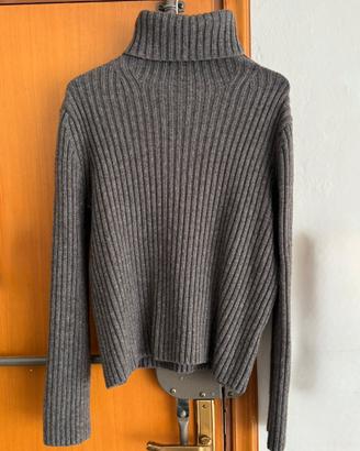 Maglione collo alto a coste