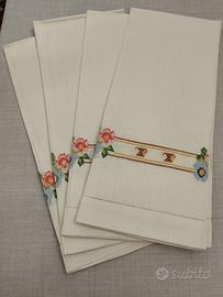 Asciugamani puro lino ricamati a mano – corredo –