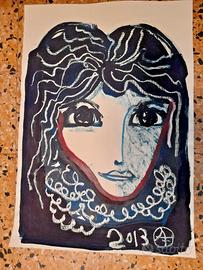 Acquarello Su Cartoncino Pittore Federico Anselmi