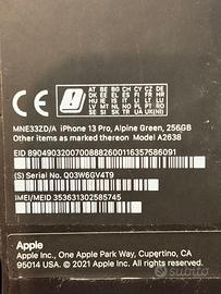 iPhone 13 pro 256gb alpine green
