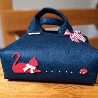 Porta torta in panno blu 