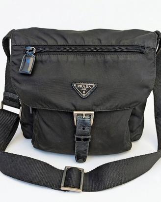 BORSA A TRACOLLA PRADA ORIGINALE NYLON NERO USATA
