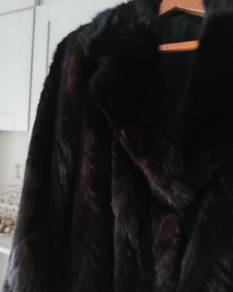 Pelliccia di visone naturale color testa di moro