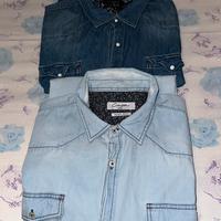 2 camicie estive Clayton manica corta jeans XXL