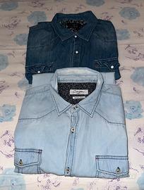 2 camicie estive Clayton manica corta jeans XXL