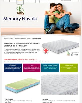 Materasso singolo in Memory Soia