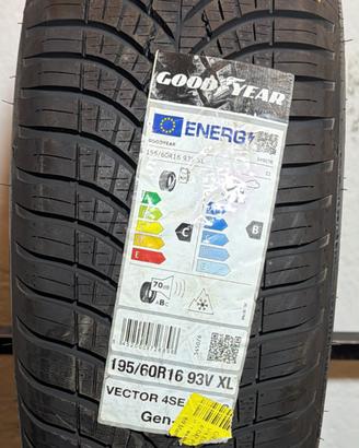 4 Pneumatici 195/60 R16 Goodyear Vector 4 Season G
