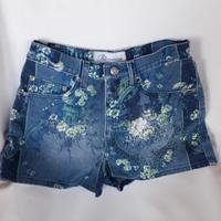 Pantaloncini in denim a fiori 