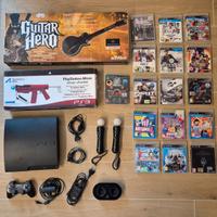 PS3 Slim + Guitar + Move Sharp Shooter + Move Kit
