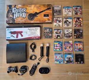 PS3 Slim + Guitar + Move Sharp Shooter + Move Kit