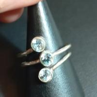 Anello in argento 925 regolabile e topazio natural