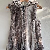 Gilet smanicato eco pelliccia naturale