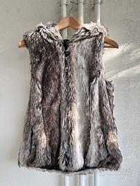 Gilet smanicato eco pelliccia naturale