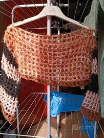 Bolero in misto lana lavorazione a uncinetto lurex