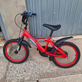 Bicicletta rossa per bambino 6 anni 16 pollici
