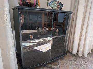 Carrellino porta televisore con vetrinetta