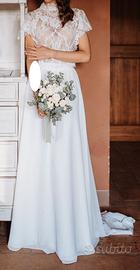 vestito da sposa bohemien e scarpe