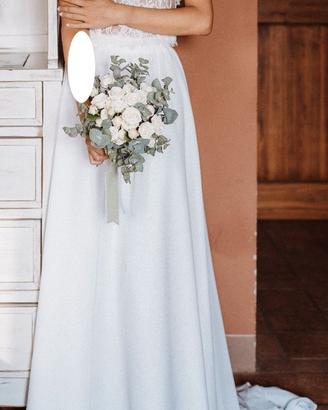 vestito da sposa bohemien e scarpe