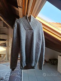 Maglione grigio caldo lana e cashmere