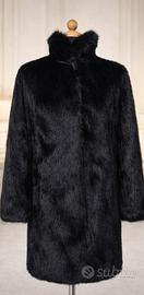 Pelliccia nera tg44 effetto visone, pari al nuovo