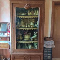 Armadio Vetrina Seconda Metà 1800 in Legno Noce
