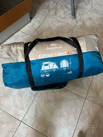 Tenda per campeggio più due materassi singoli gonf