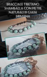  bracciale tibetano shamballa in pietra giada