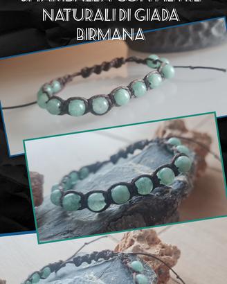  bracciale tibetano shamballa in pietra giada
