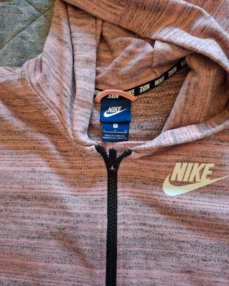 Felpa con cappuccio Nike rosa melange taglia S, co
